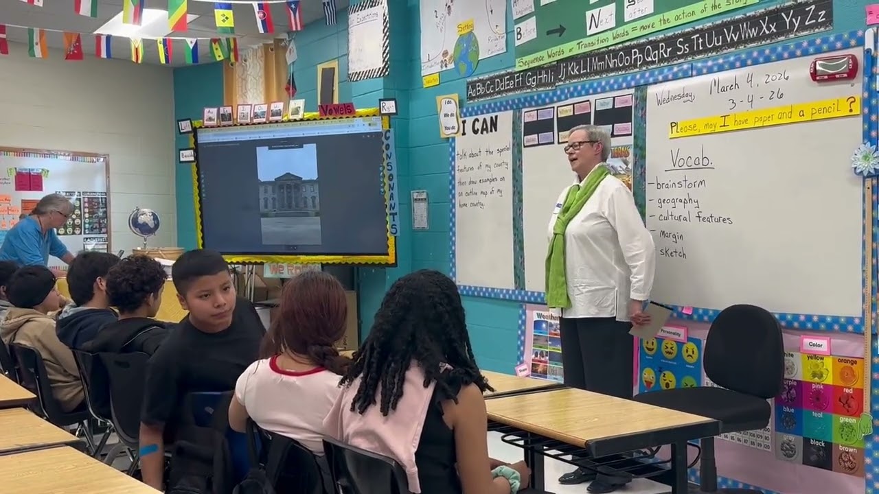 Shawn Brevard visits Jodi Picou's ELA Class