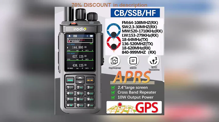 A must-have product! Iradio UV-98 PLUS GPS APRS Walkie Talkie 10W AM CB SSB LW MW SW HF Cross Band