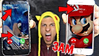 DO NOT CALL SONIC THE HEDGEHOG AND SUPER MARIO AT 3AM!! *OMG THEY ACTUALLY CAME TO MY HOUSE*