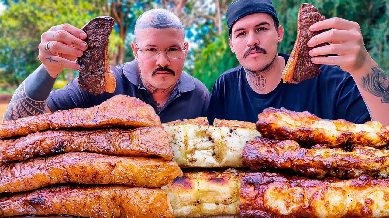 #490 PEDIDO DA GALERA | CHURRASCO DE PICANHA, PÃO DE ALHO E QUEIJO COALHO | MUKBANG BRASIL.