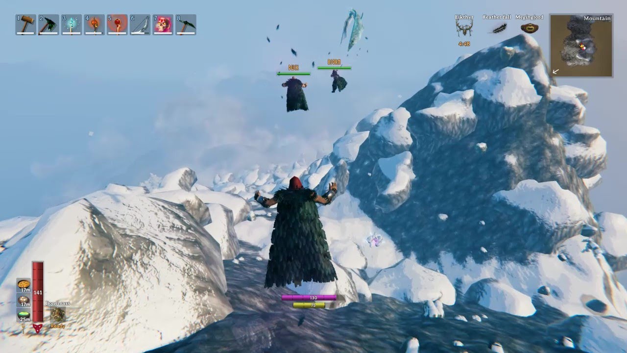 Valheim Flying Command Flying V mistlands drop from mountains in Valheim - YouTube
