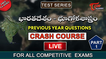 Indian Geography Previous Year Questions With Answers Live | Part-1 | Tone Academy