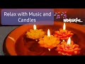 Relaxing with music and candles