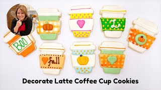 Decorate Latte Cup Coffee Cookies