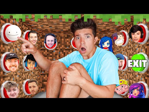 100 Minecraft YouTuber Mystery Buttons!