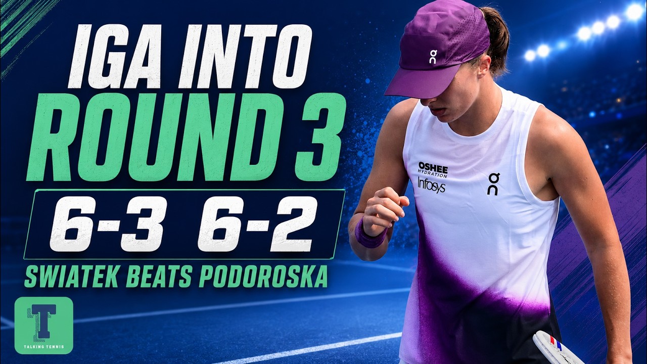 Iga Swiatek reaches US Open Round 3 without dropping a set after 6-3 6-2 win over Nadia Podoroska