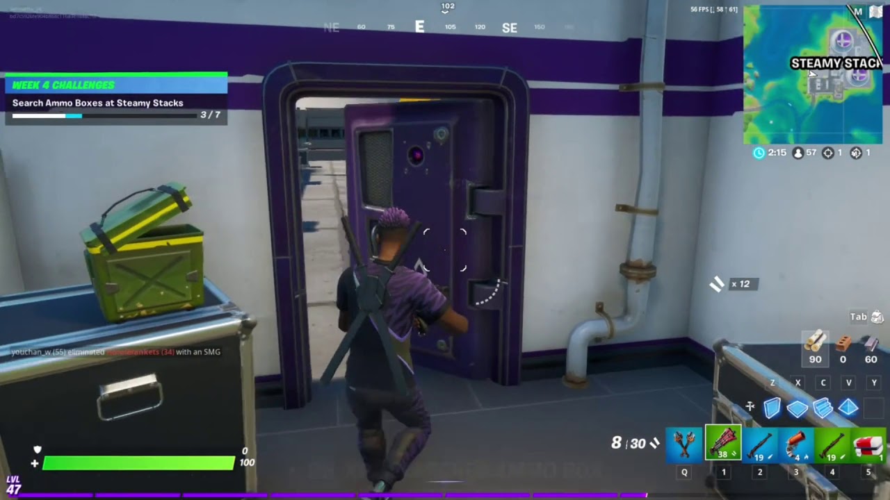 Search Ammo Boxes at Steamy Stacks Chapter 2 Season 3 Week 4