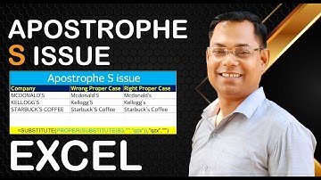 Apostrophe S issue in Microsoft Excel