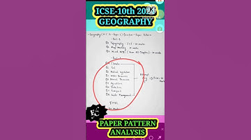 ICSE-10 2024 Geography Paper Pattern #icse #icse2024 #icseboard #icseclass10 #icsegeography