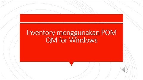 Teknik Inventory (EOQ) dengan POM QM for Windows