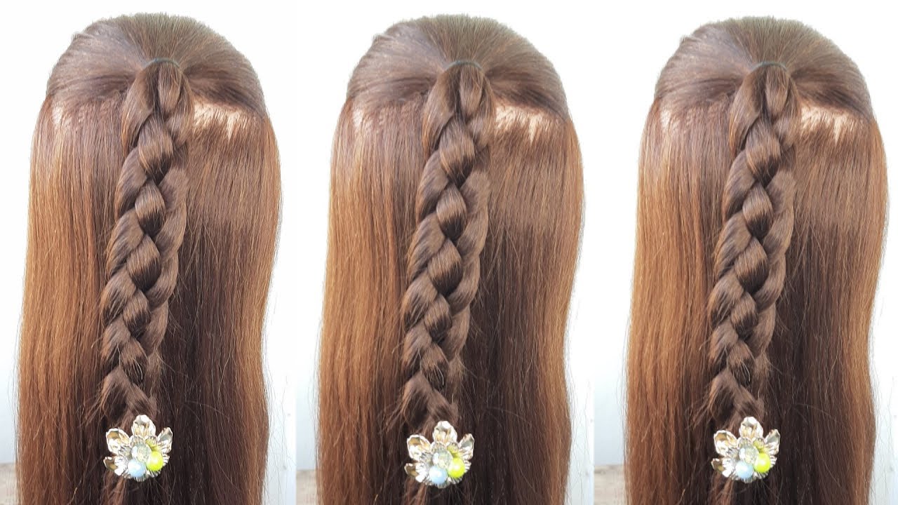 Quick Easy Part Hairstyle For Girls 2019 Beautiful Party Wear