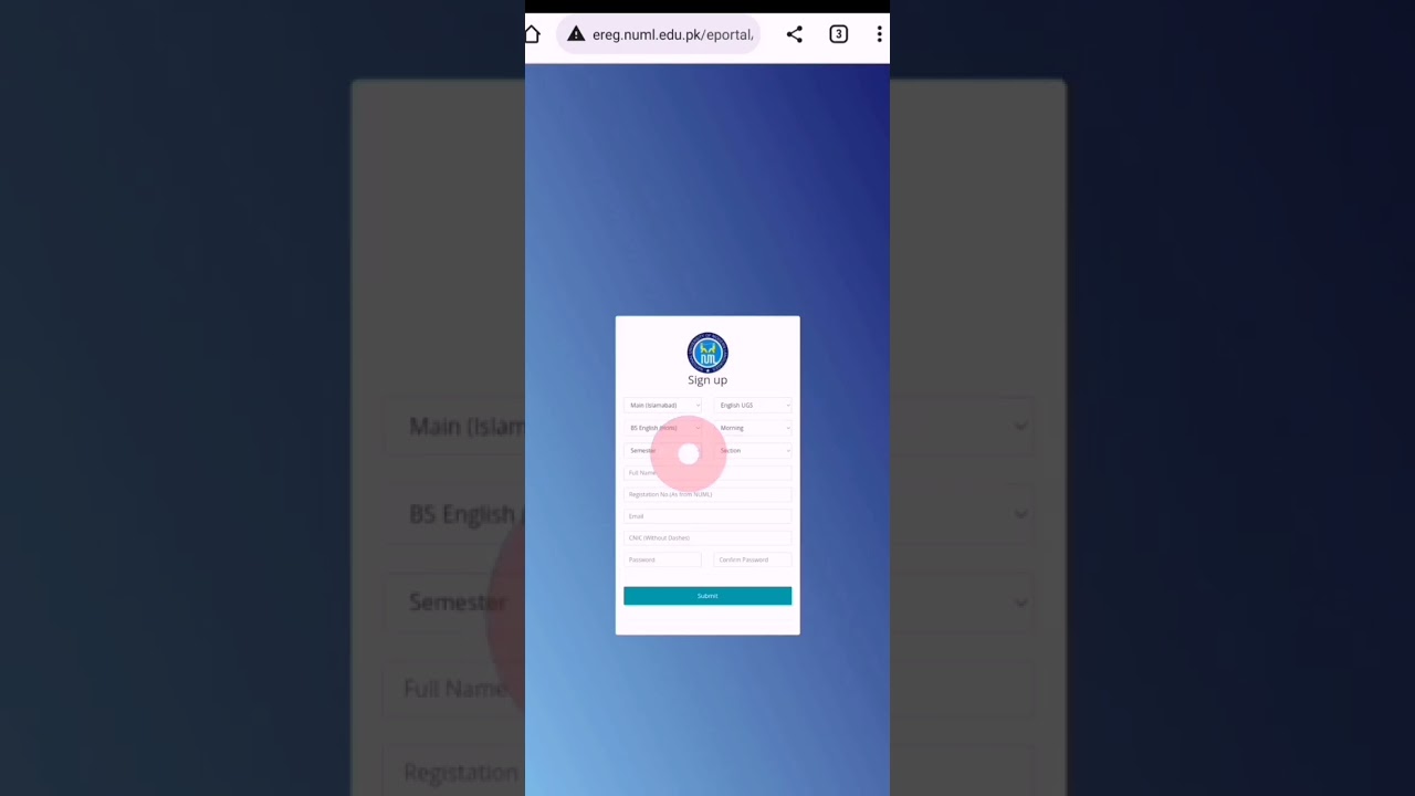 NUML E Registration & NUML QEC Portal