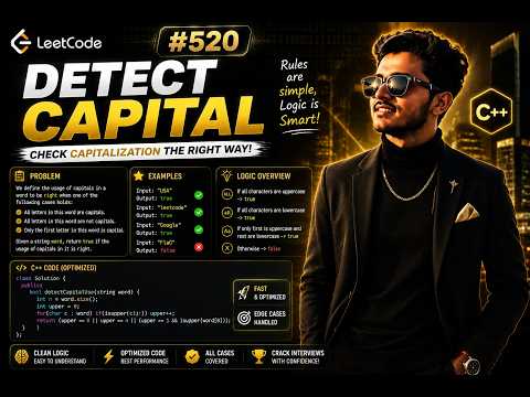 LeetCode 520 - Detect Capital | C++ Solution | String Rules Check