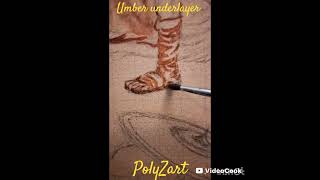 Umber underlayer.. classical painting (oil on canvas).. #polyzart #belizeanartist #belizean