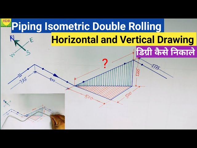 Piping Isometric Double Rolling Horizontal and Vertical Drawing || Double Rolling Wire Bending class=