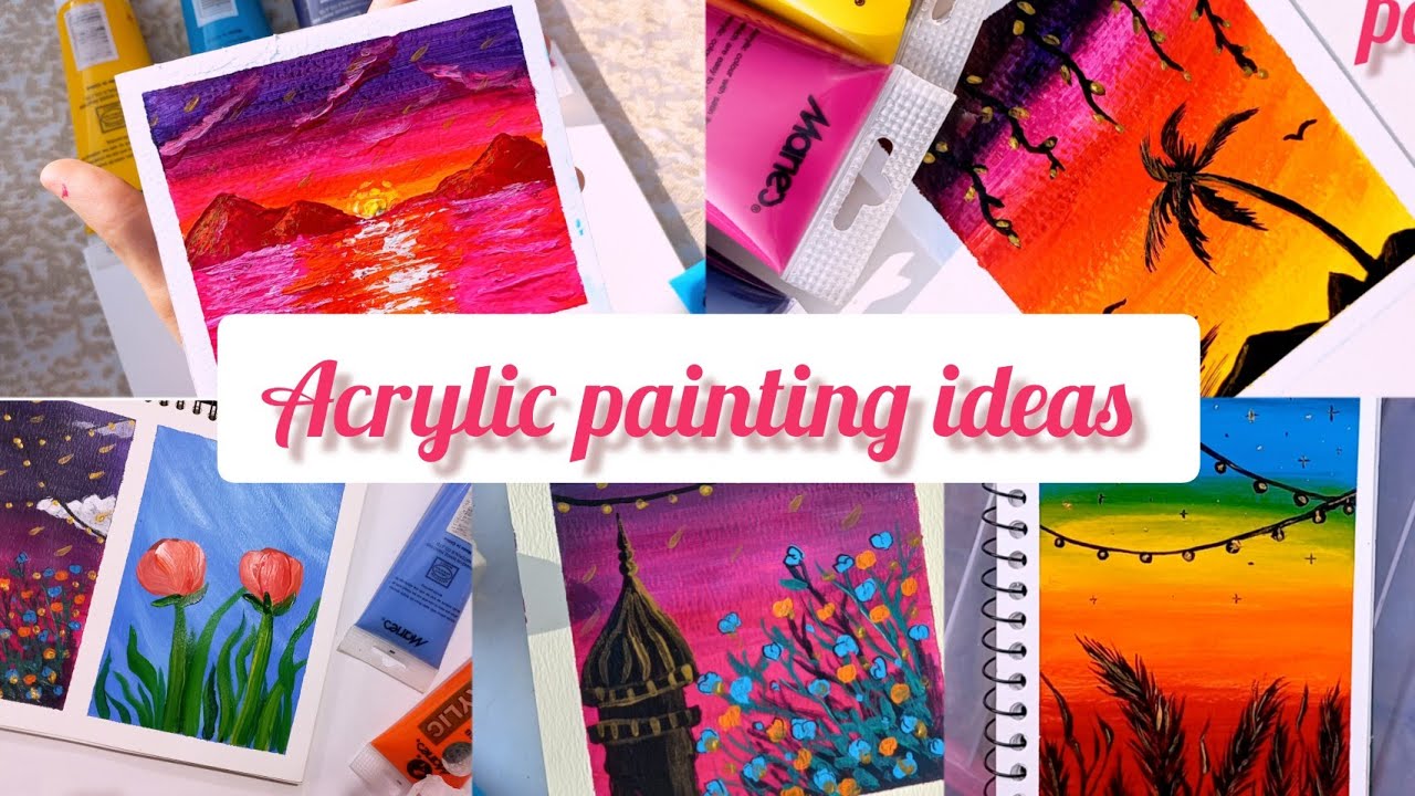 6 Acrylic painting tutorial/ painting ideas /acrylic painting for beginners tutorial