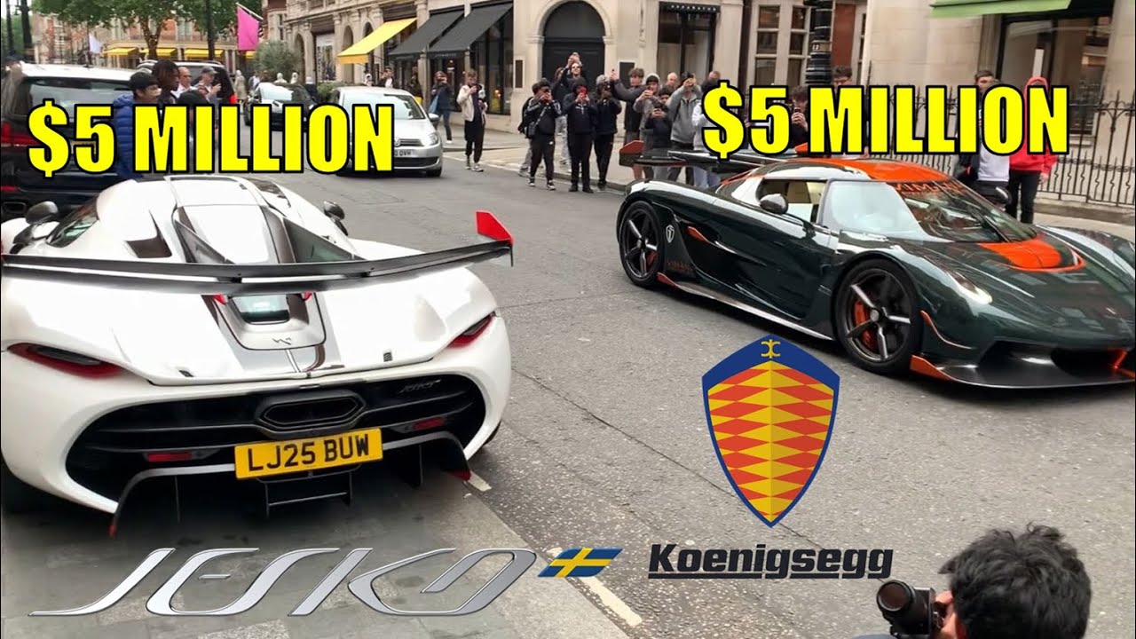 Koenigsegg MADNESS In London as 3 Koenigsegg HYPERCARS SHUTDOWN Mayfair Street