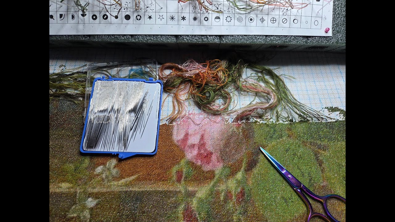 Golden Kite 2170, bukiet, stramina 24 ct, DMC, 17,5%, obraz haftowany półkrzyżykiem.