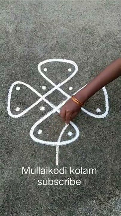 Tamil traditional Kolam 4 dot 2 line 2