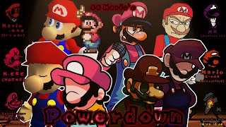 FNF - PowerDown v2 / 44 Mario's (Mario's Madness V2/Only Mario's/PowerDown)