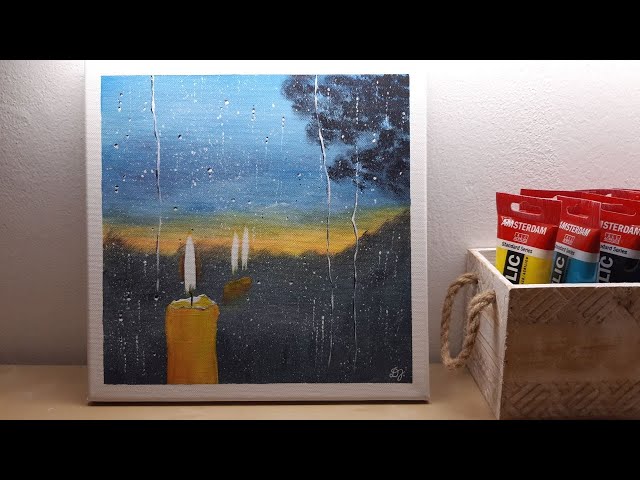 How to Paint a Burning Candle  Easy Acrylic Painting Tutorial