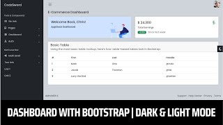 Admin Dashboard Using Bootstrap 5 | Dashboard Template Using Bootstrap 5 | Dark/Light