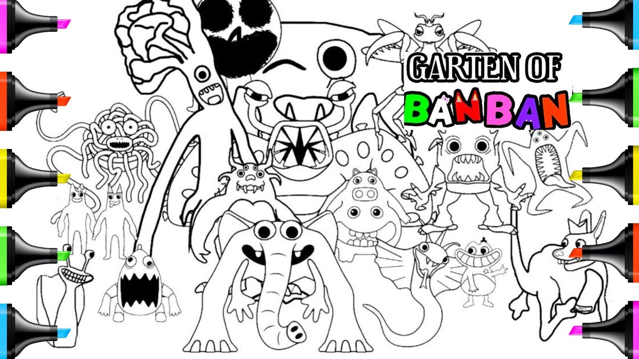 Garten Of Banban 3 New Coloring Pages / How to color All Monsters / Cartoon  - On & On [NCS] 