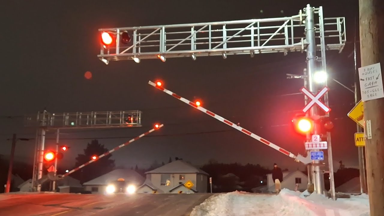 I Was Filming A Slow CPKC Train Then WOAH! Railroad Crossing | Kathleen Street, Sudbury, ON