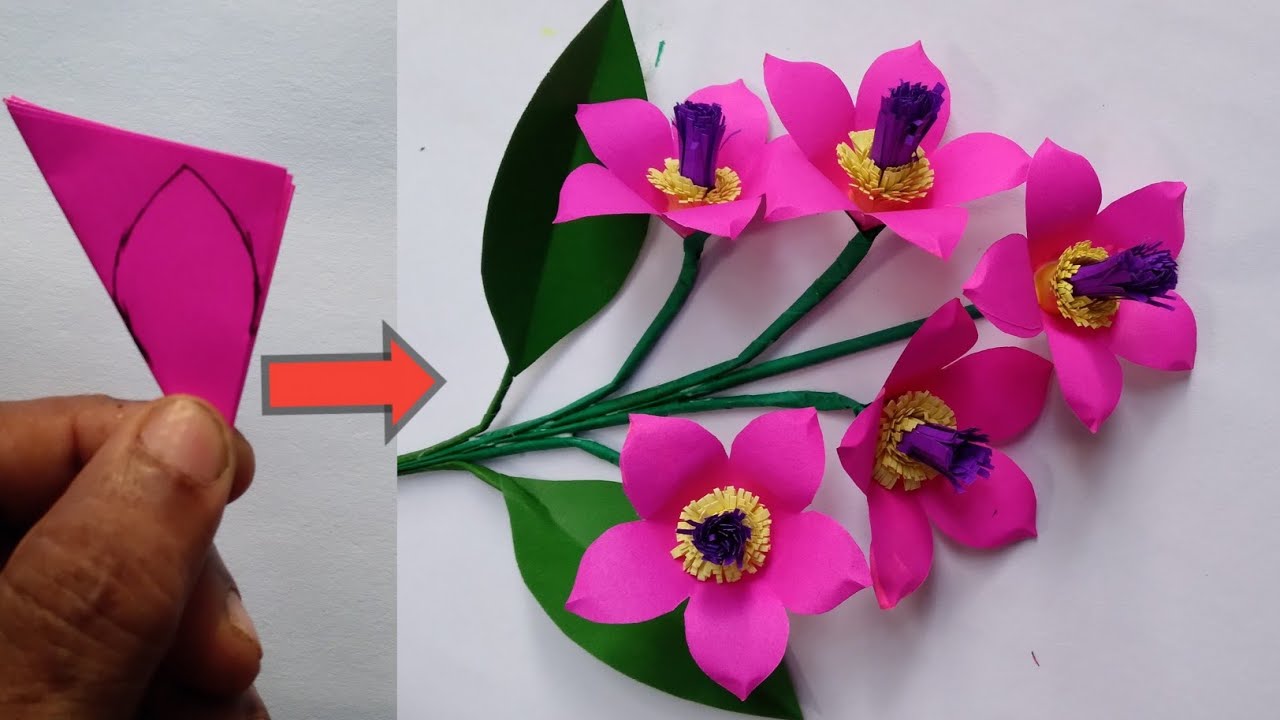 A4 Sheet paper flower making/stepbystep/diy paper flowers/Home Decor