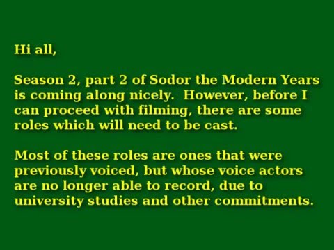 Sodor the Modern Years - Season 2 Part 2 Casting Call