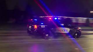 Vancouver Police Department (VPD) Ford Police Interceptors Responding to a Call 