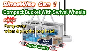 RinseWise Gen 1 Compact Bucket with Swivel Wheels#mopbucket #cleaning #cleaninghacks#spinmop