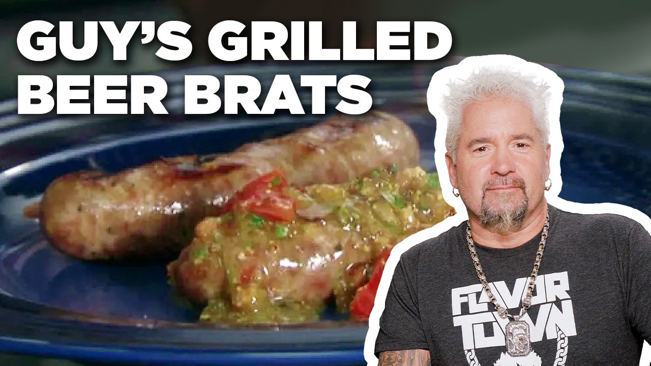 Guy Fieri’s 5-Star Grilled Beer Brats with Peppers & Onions | Guy’s Big Bite