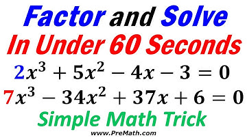 Factor and Solve Cubic Equations in Under 60 Seconds | Leading Coefficient Is Not One | Math Trick