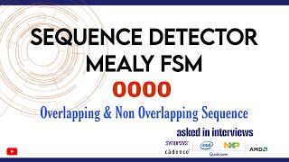 Mealy Sequence Detector for 0000 | step-by-step | Overlapping & Non-Overlapping