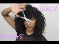 Cutting Curly Bangs ♥ Dry Cutting Method | SunKissAlba