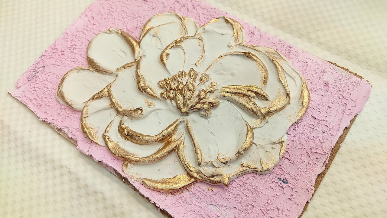 DIY Textured Flower Art with Palette Knife - YouTube