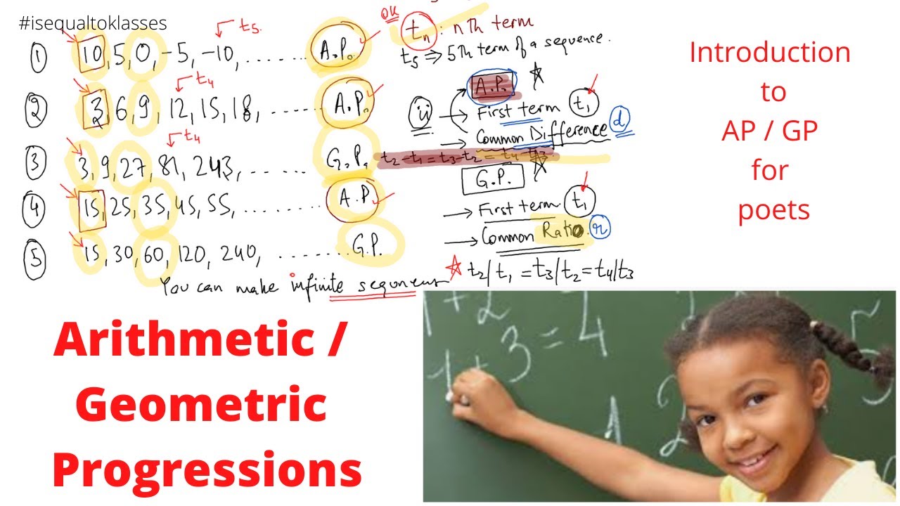 INTRODUCTION TO ARITHMETIC / GEOMETRIC PROGRESSIONS - YouTube