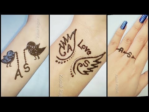 A S Beautiful Letters Mehndi Design Tattoo Mehndi Design For Hand Youtube