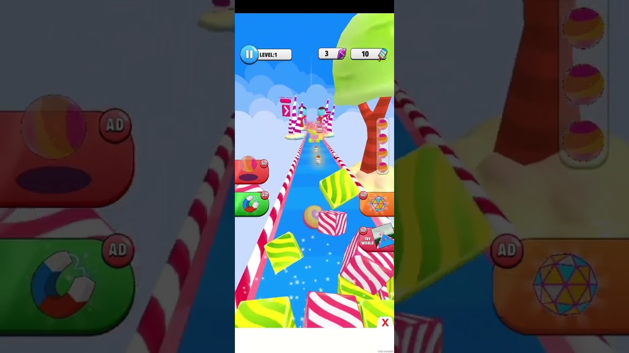 Candy Ball Run Level 1🤩🥳💥🔥🏀🎉🍬🍭 