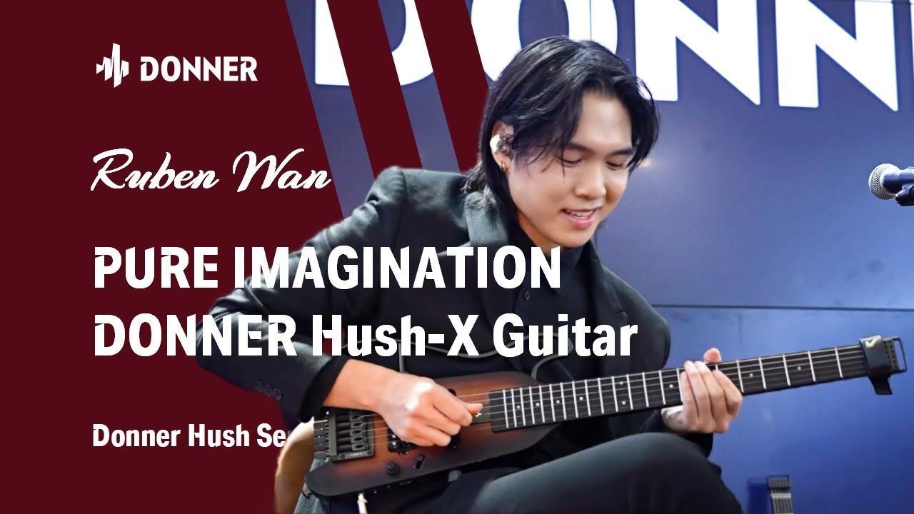 HUSH-X ヘッドレス 携帯型 トラベルエレキギター Donner