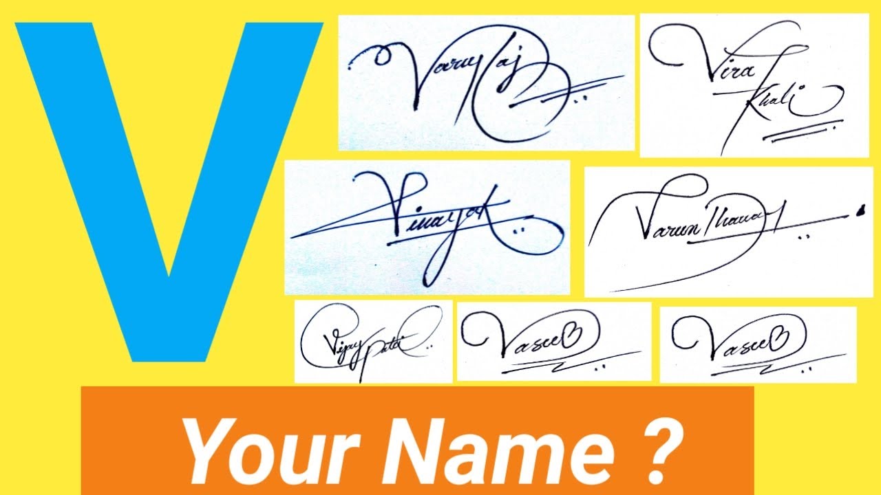 ️ V Signature Style How To Draw Signature Like A Billionaire