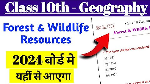 Forest and Wildlife resources Mcq | Class 10 Geography Ch 2 | Forest and Wildlife resources class 10