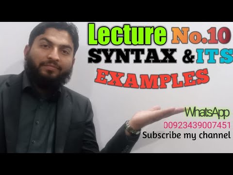 Lecture No.10 SYNTAX & ITS EXAMPLES - YouTube