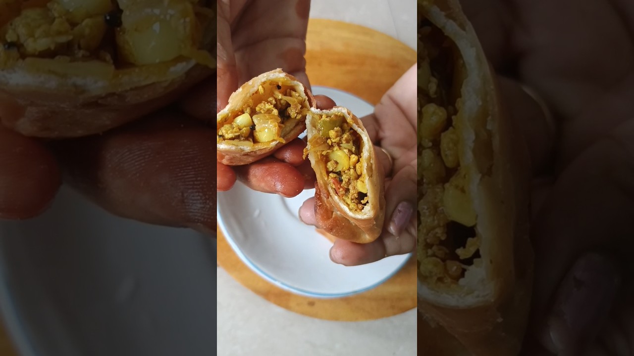 Capsicum egg podimas stuffed 🥙 different style samosa | Samosa recipe 😋😋 
