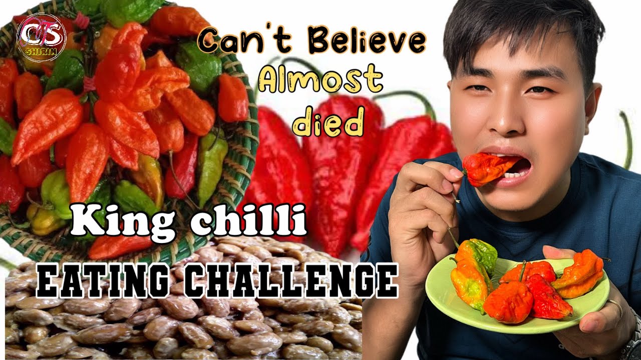 I almost die eating King chilli 🥵 #reaction #react #shorts #chilli # ...