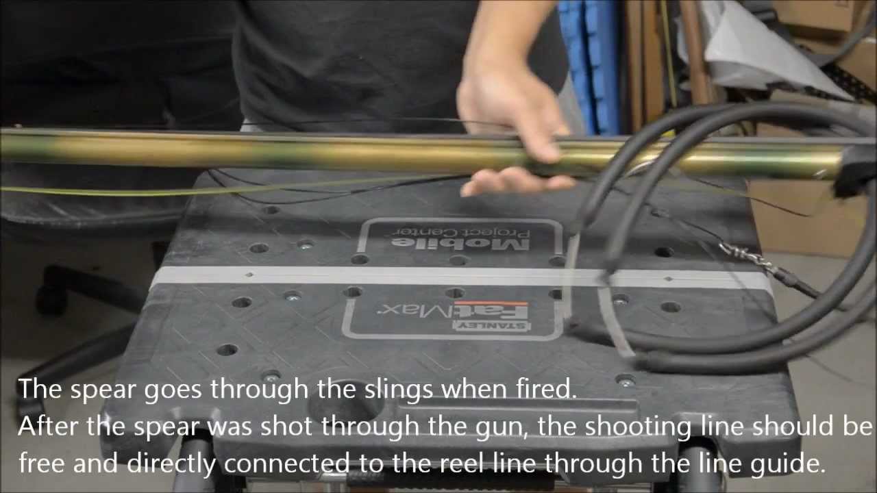 Rigging a shooting line on an Open Muzzle Speargun w/ a Reel (Mako
