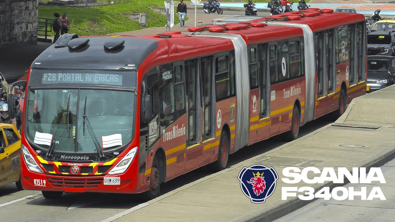 Movimiento de Buses - Scania F340HA Marcopolo Gran Viale BRT Biarticulado de TransMilenio Colombia
