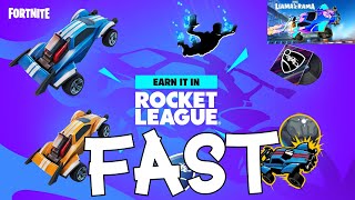 HOW TO EARN THE FORTNITE ITEMS IN ROCKET LEAGUE FAST!