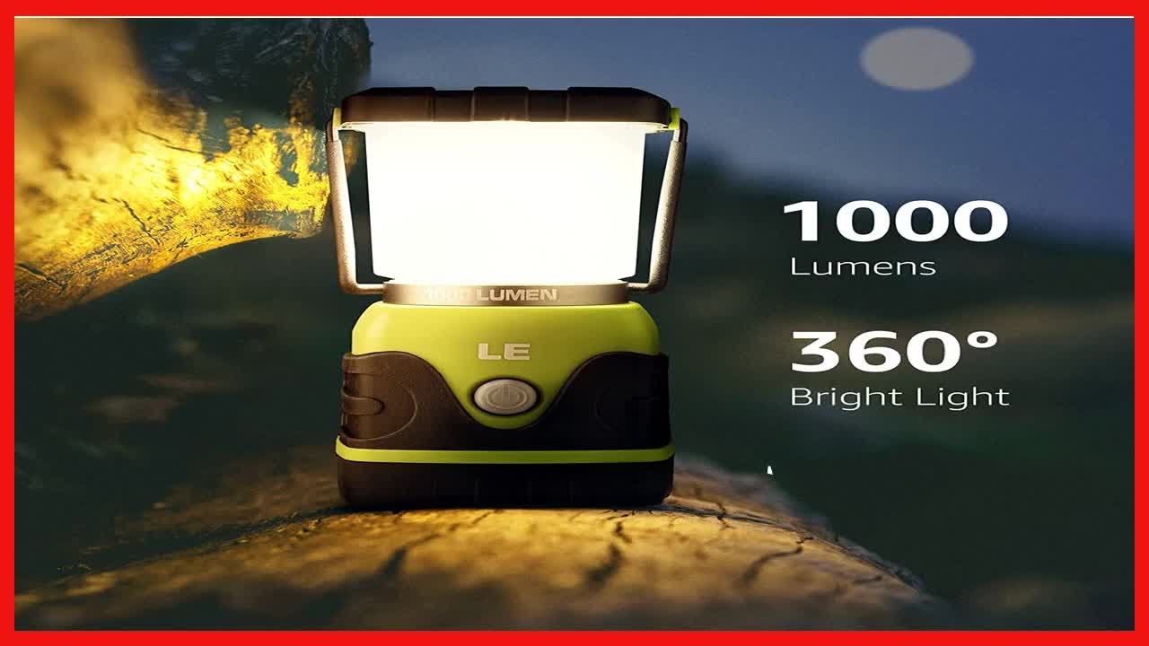 LE 1000LM Battery Powered LED Camping Lantern, Waterproof Tent Light with 4  Light Modes, Camping Essentials, Portable Lantern Flashlight for Camping
